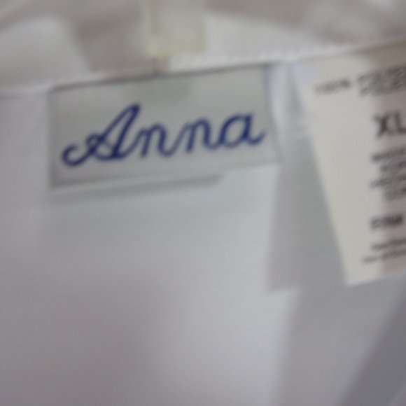Anna Bright White Portrait Collar L/S Top Blouse NWOT Size XL - Picture 3 of 5